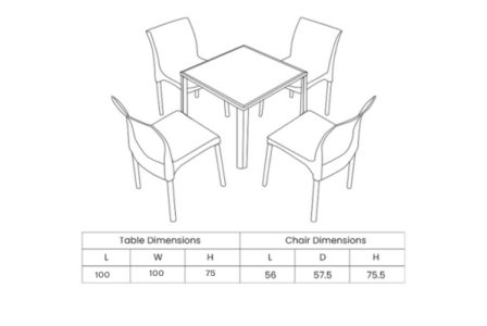 Gerona Dining Set 2S - ellements