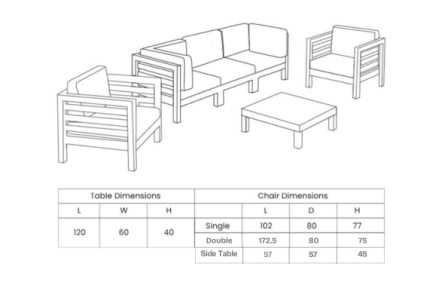 Costa brava seater set