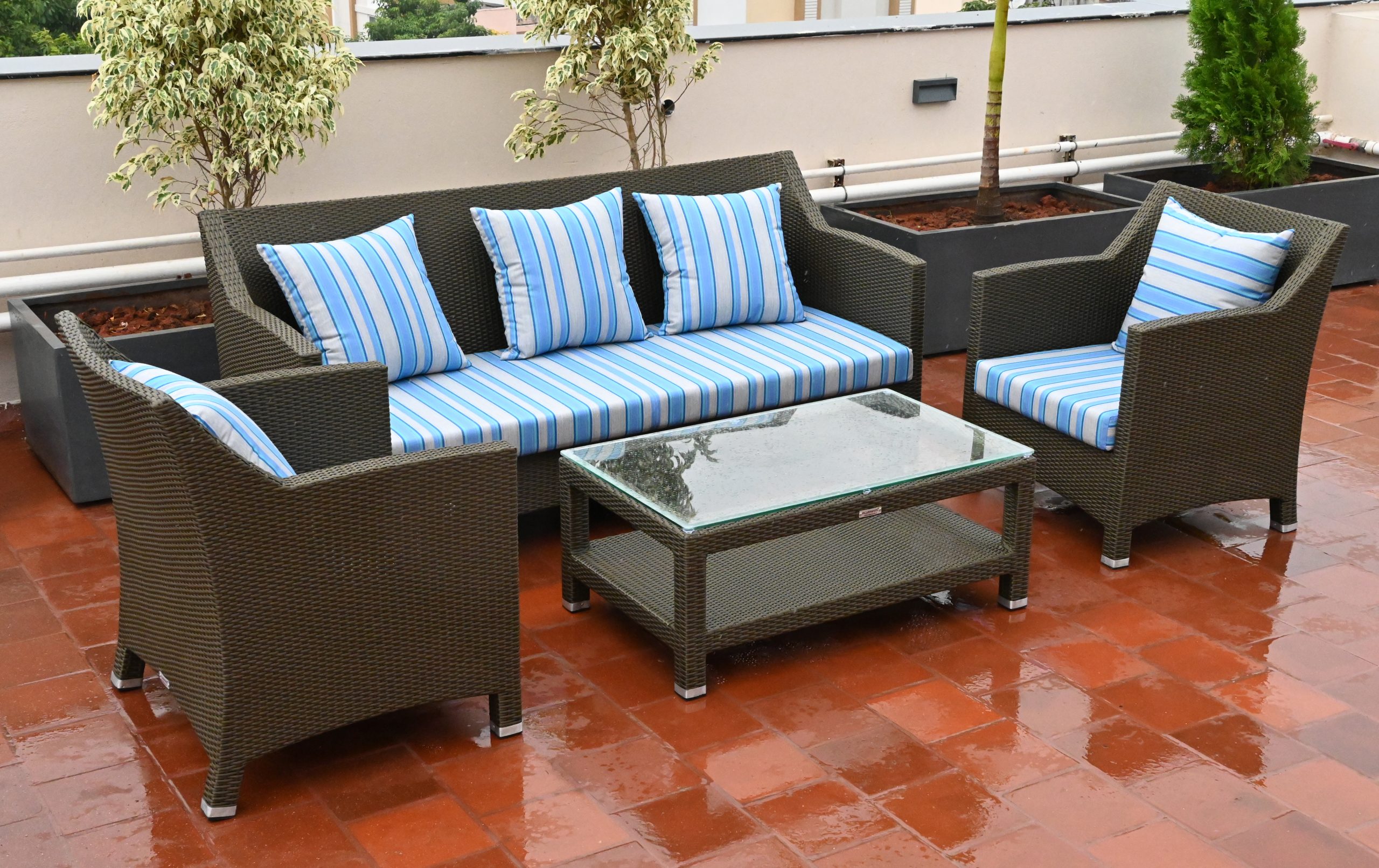 Outdoor furniture - Sofas - Ellements Comfortable and durable outdoor sofa designed to withstand Chennai’s heat, humidity, and coastal climate.”