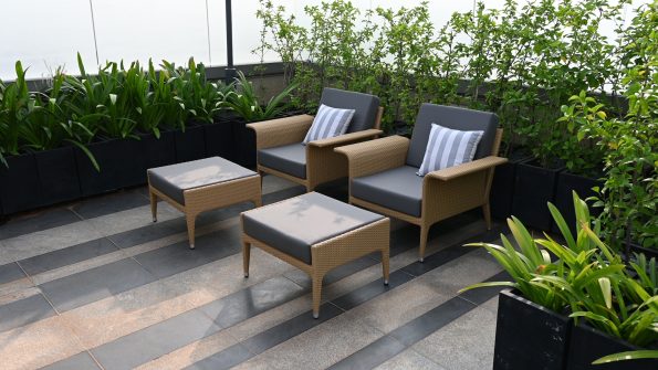 Outdoor furniture in Roof top restaurant