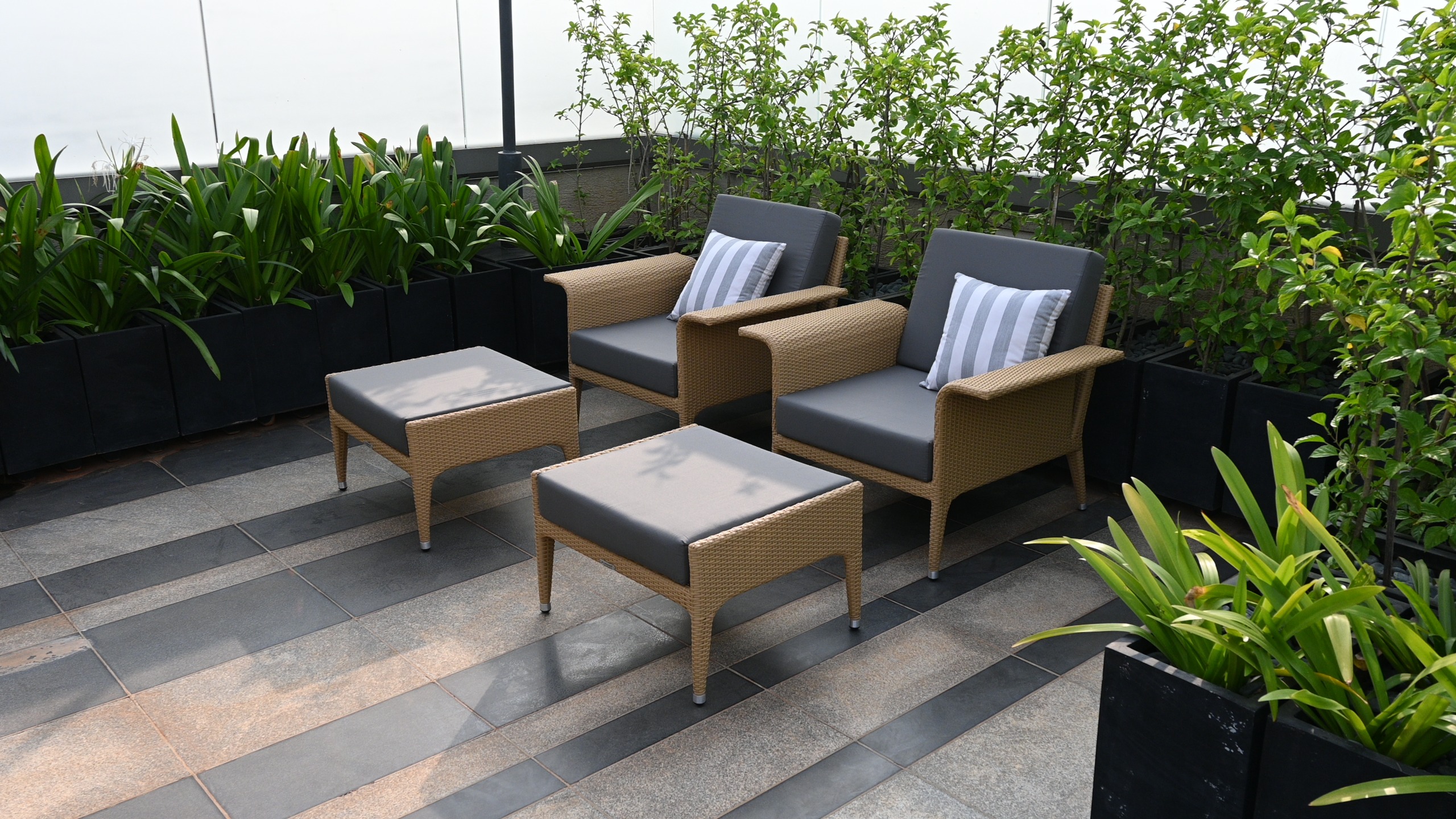 Outdoor furniture in Roof top restaurant