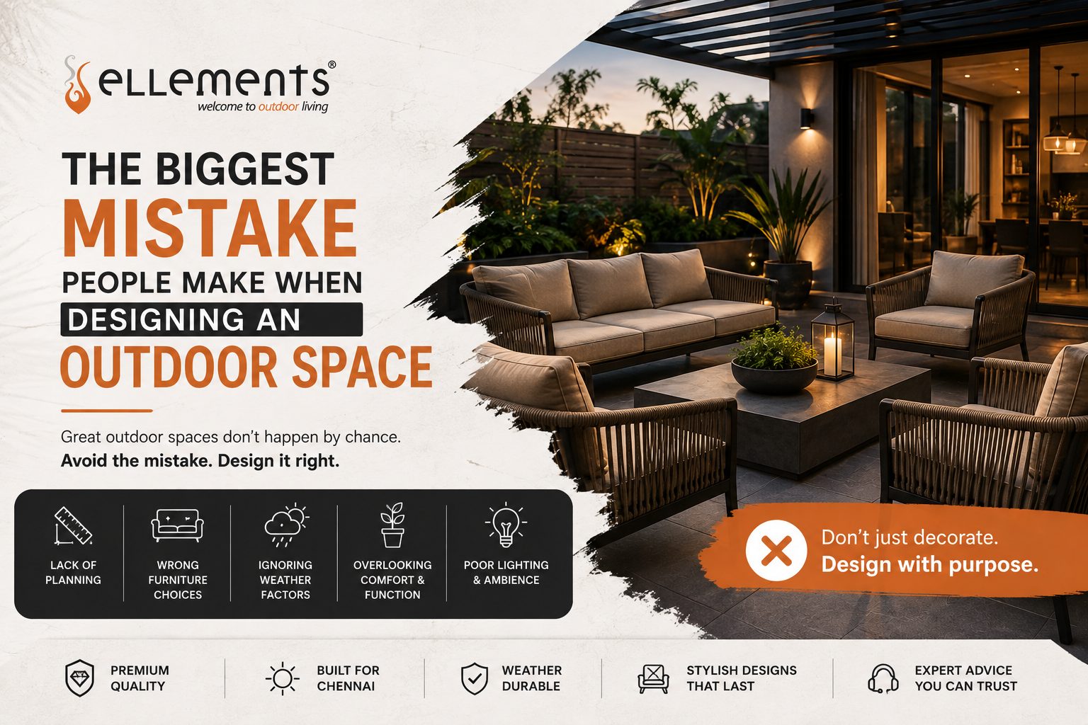 Premium outdoor furniture-ellements - Ellements Premium outdoor furniture designed for long-lasting outdoor use in Chennai